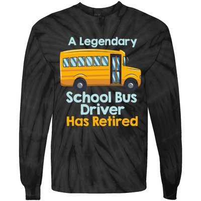 Funny Retired School Bus Driver - School Bus Retirement Tie-Dye Long Sleeve Shirt