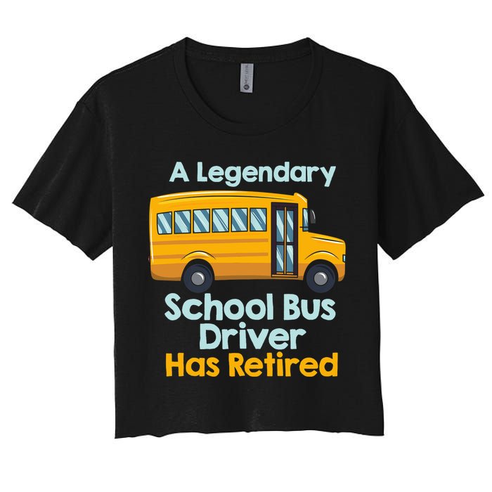 Funny Retired School Bus Driver - School Bus Retirement Women's Crop Top Tee