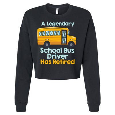 Funny Retired School Bus Driver - School Bus Retirement Cropped Pullover Crew