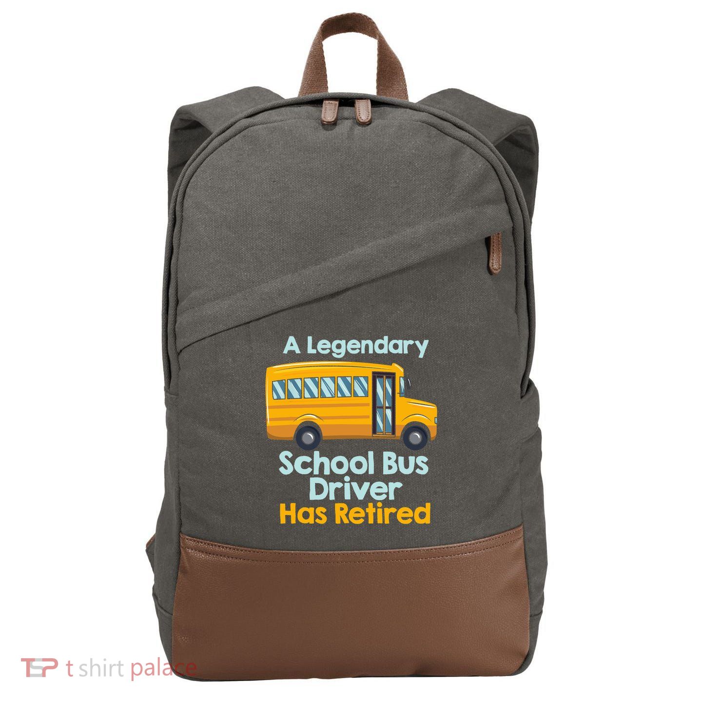 Funny Retired School Bus Driver - School Bus Retirement Cotton Canvas Backpack