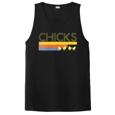 Funny Retro Striped Easter Chicks Chick Baby Chicken PosiCharge Competitor Tank