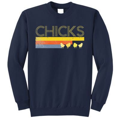 Funny Retro Striped Easter Chicks Chick Baby Chicken Tall Sweatshirt