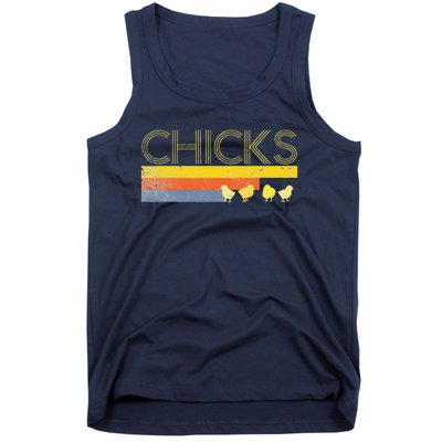 Funny Retro Striped Easter Chicks Chick Baby Chicken Tank Top