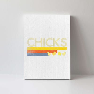 Funny Retro Striped Easter Chicks Chick Baby Chicken Canvas