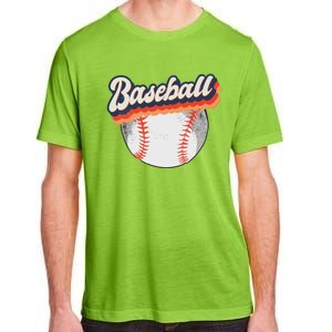 Fun Retro Style Baseball for Baseball Fans Adult ChromaSoft Performance T-Shirt