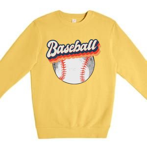 Fun Retro Style Baseball for Baseball Fans Premium Crewneck Sweatshirt