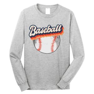 Fun Retro Style Baseball for Baseball Fans Long Sleeve Shirt