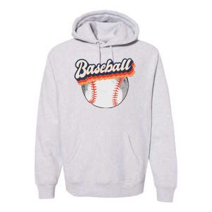 Fun Retro Style Baseball for Baseball Fans Premium Hoodie