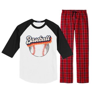 Fun Retro Style Baseball for Baseball Fans Raglan Sleeve Pajama Set