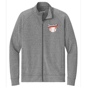 Fun Retro Style Baseball for Baseball Fans Stretch Full-Zip Cadet Jacket