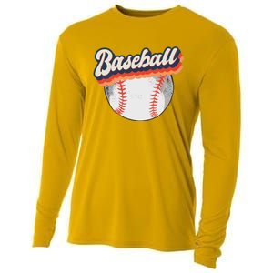 Fun Retro Style Baseball for Baseball Fans Cooling Performance Long Sleeve Crew