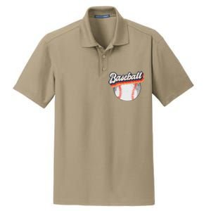 Fun Retro Style Baseball for Baseball Fans Dry Zone Grid Polo