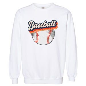 Fun Retro Style Baseball for Baseball Fans Garment-Dyed Sweatshirt