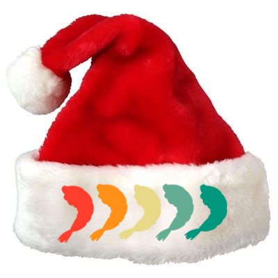 Funny Retro Shrimps Seafood Lover Shrimp Gift Premium Christmas Santa Hat