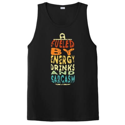 Funny Retro Sarcastic Energy Drink Caffeine Lover PosiCharge Competitor Tank