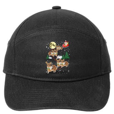 Funny Reindeer Sheltie Xmas Christmas Dog Lovers Gift Cute Gift 7-Panel Snapback Hat