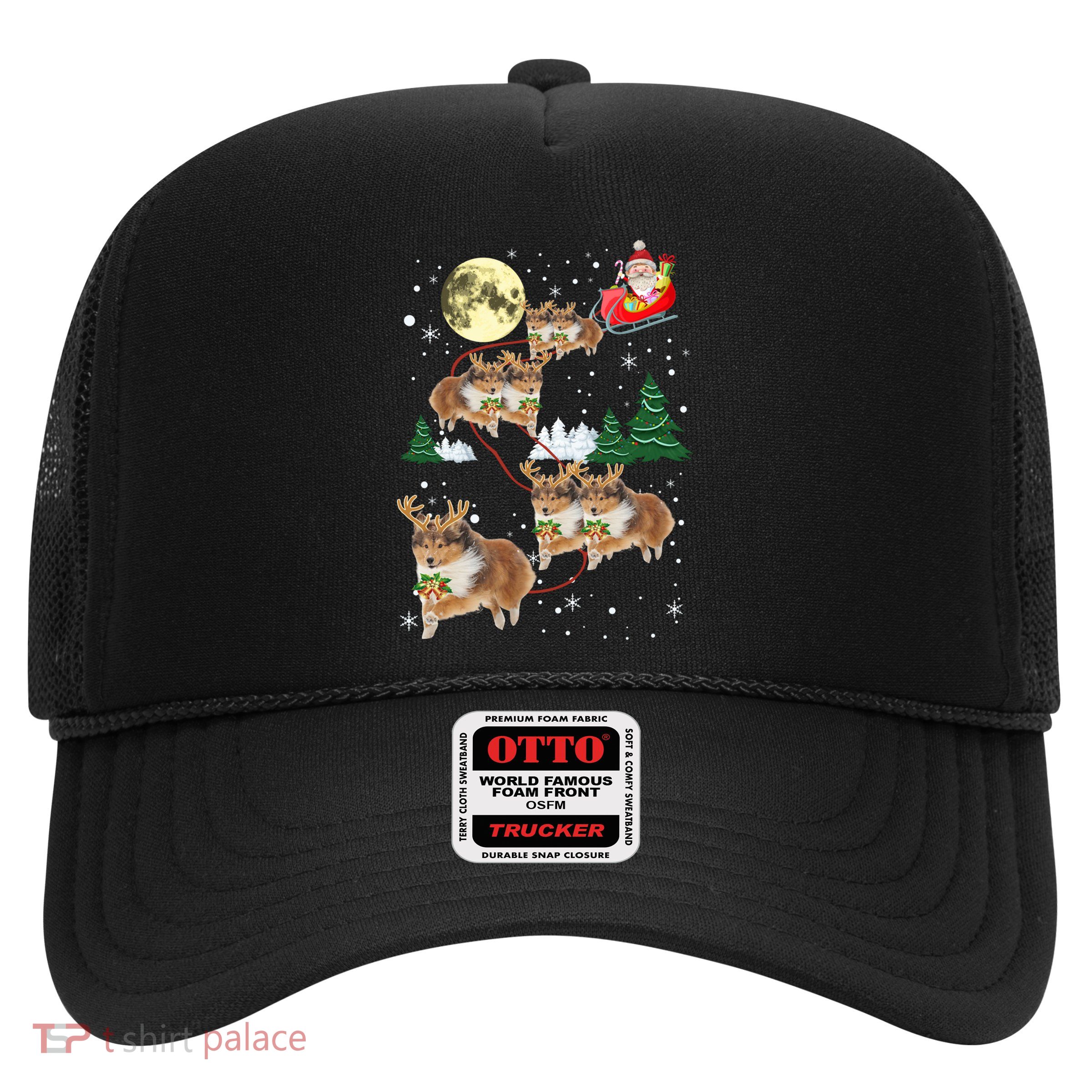 Funny Reindeer Sheltie Xmas Christmas Dog Lovers Gift Cute Gift Trucker Hat