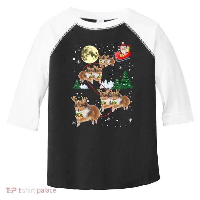 Funny Reindeer Sheltie Xmas Christmas Dog Lovers Gift Cute Gift Toddler Fine Jersey T-Shirt