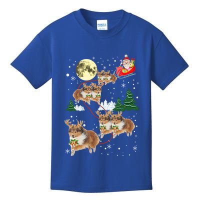 Funny Reindeer Sheltie Xmas Christmas Dog Lovers Gift Cute Gift Kids T-Shirt