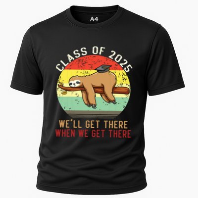 Funny Retro Senior Class Of 2025 Sloth Cap Graduation Gifts Performance Shirt
