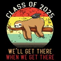 Funny Retro Senior Class Of 2025 Sloth Cap Graduation Gifts Cooling Performance Crew T-Shirt