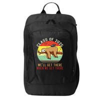 Funny Retro Senior Class Of 2025 Sloth Cap Graduation Gifts City Backpack