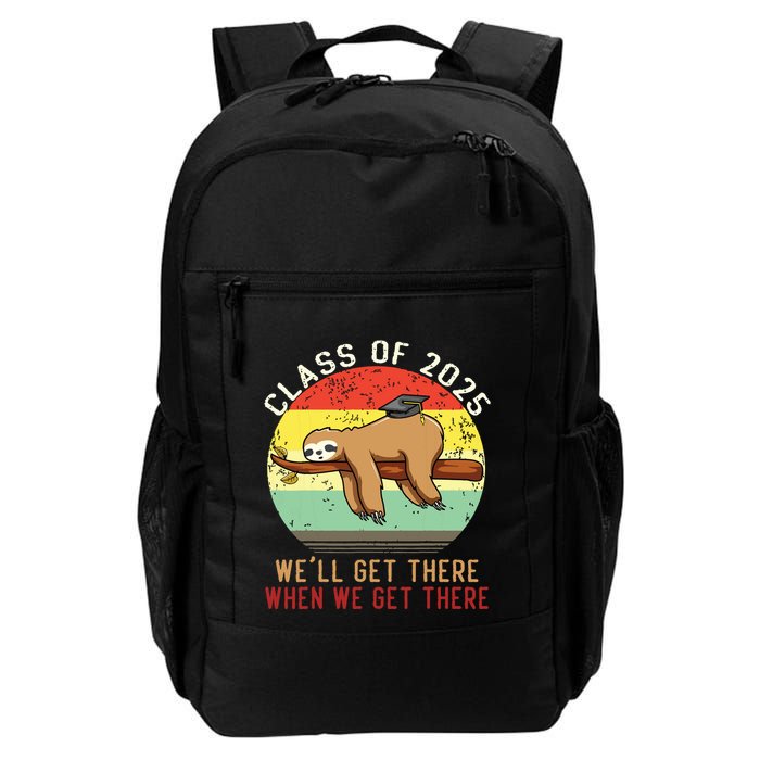 Funny Retro Senior Class Of 2025 Sloth Cap Graduation Gifts Backpack