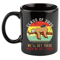 Funny Retro Senior Class Of 2025 Sloth Cap Graduation Gifts 11oz C Handle Ceramic Mug