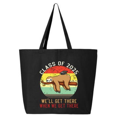 Funny Retro Senior Class Of 2025 Sloth Cap Graduation Gifts 25L Jumbo Tote