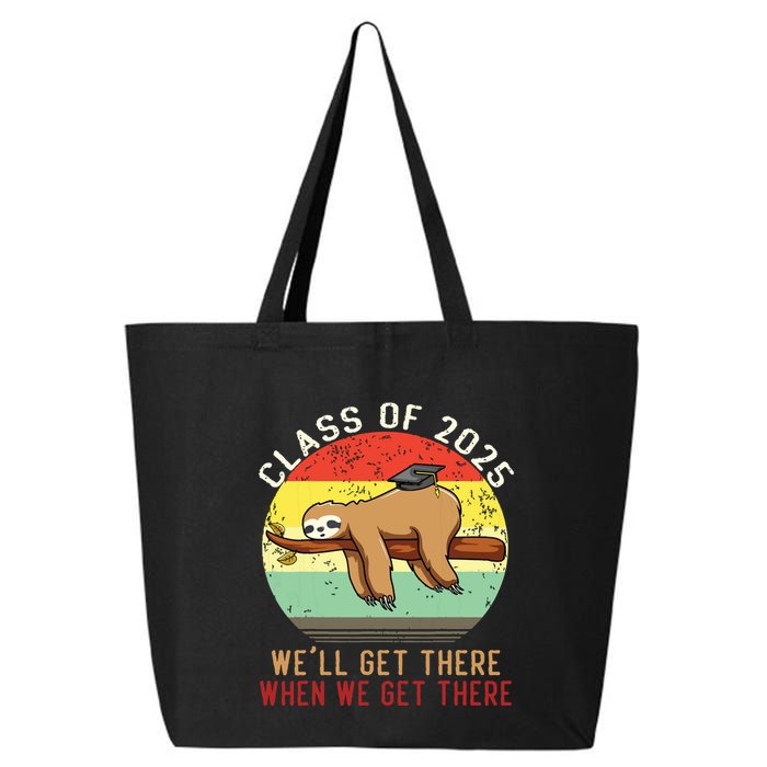 Funny Retro Senior Class Of 2025 Sloth Cap Graduation Gifts 25L Jumbo Tote