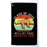 Funny Retro Senior Class Of 2025 Sloth Cap Graduation Gifts Golf Towel