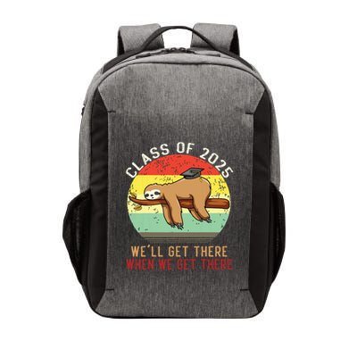 Funny Retro Senior Class Of 2025 Sloth Cap Graduation Gifts Vector Backpack