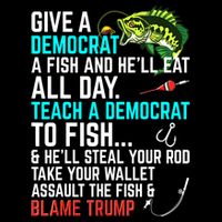Funny Republican Saying Teach A Democrat Fish Conservative Gift 16 in Basic Backpack