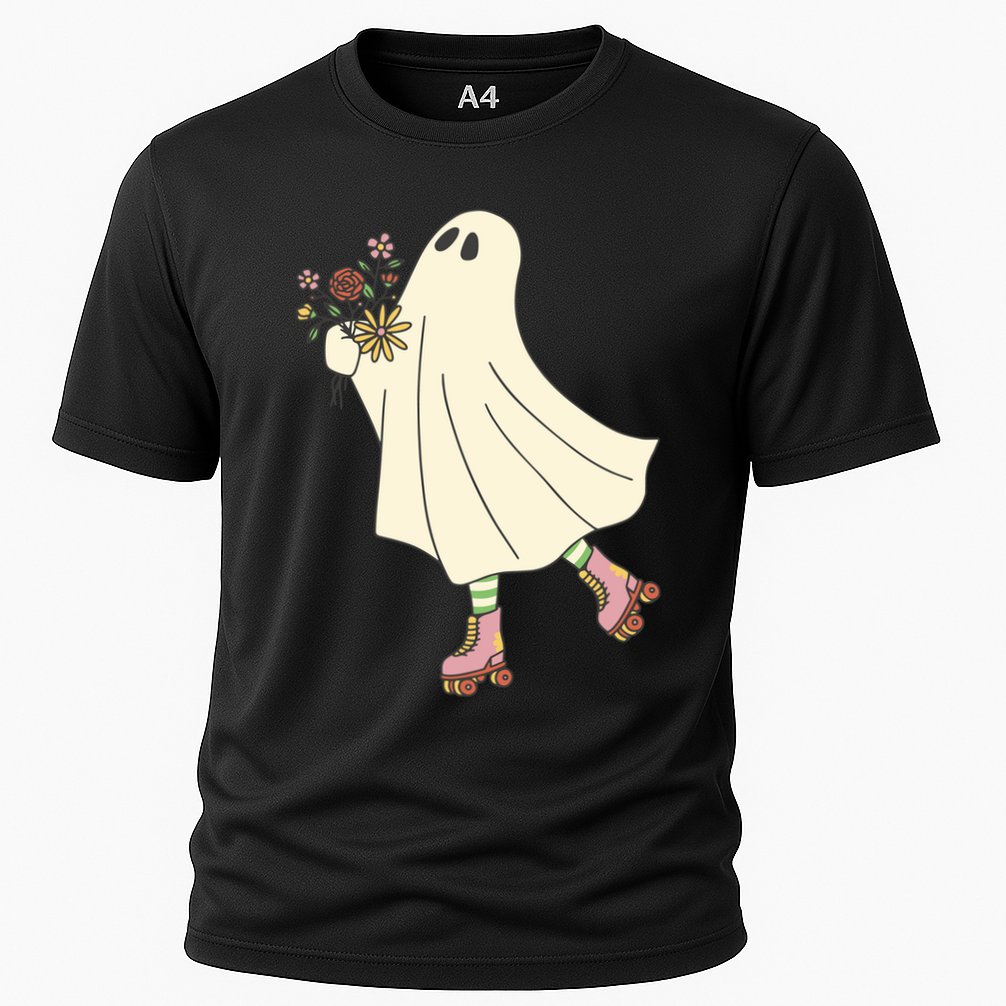 Floral Roller Skating Ghost Cooling Performance Crew T-Shirt