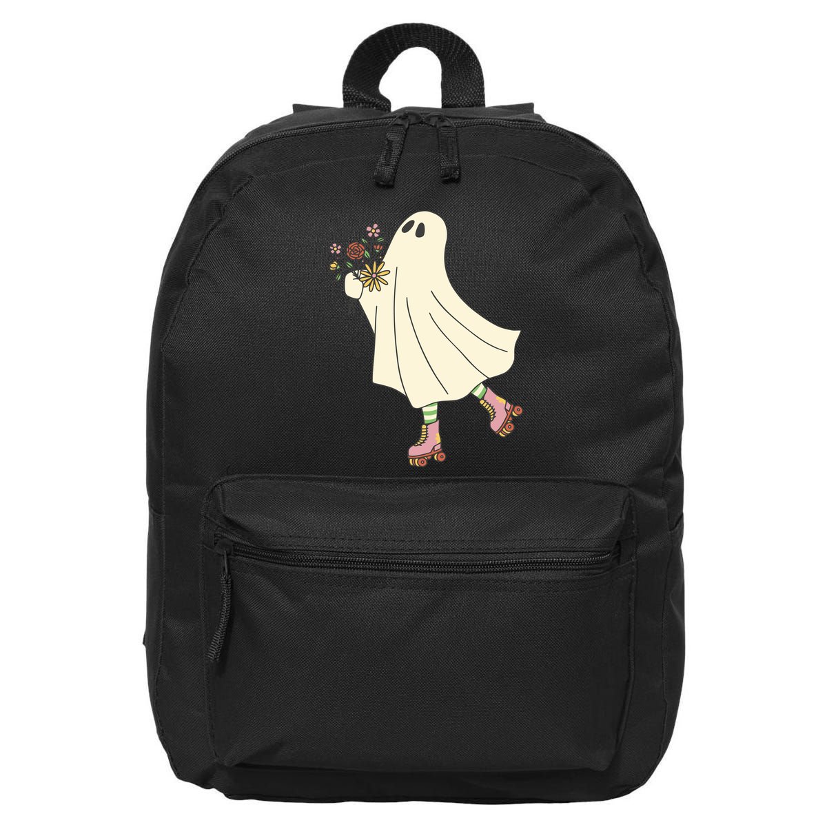 Floral Roller Skating Ghost 16 in Basic Backpack