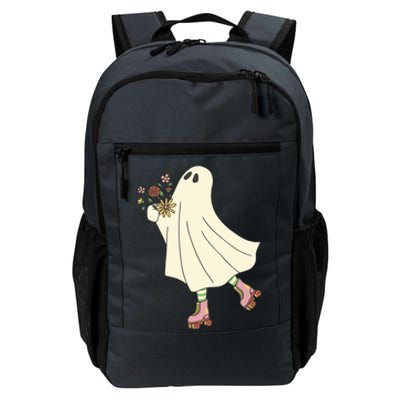 Floral Roller Skating Ghost Daily Commute Backpack