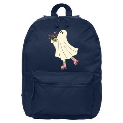 Floral Roller Skating Ghost 16 in Basic Backpack