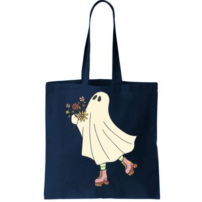 Floral Roller Skating Ghost Tote Bag