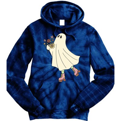 Floral Roller Skating Ghost Tie Dye Hoodie