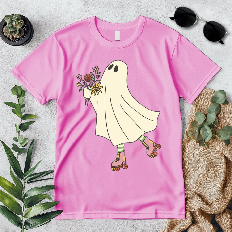 Floral Roller Skating Ghost Premium T-Shirt