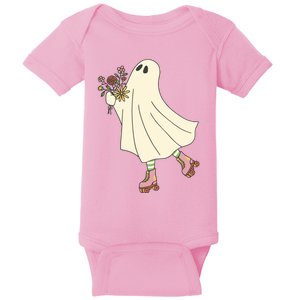 Floral Roller Skating Ghost Baby Bodysuit