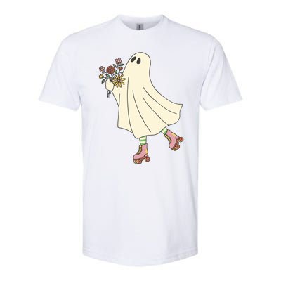 Floral Roller Skating Ghost Softstyle® CVC T-Shirt