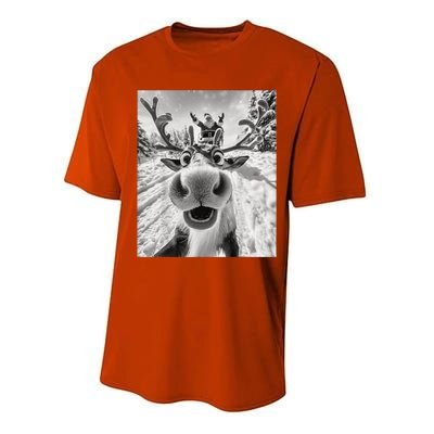 Funny Reindeer Selfie Christmas Performance Sprint T-Shirt