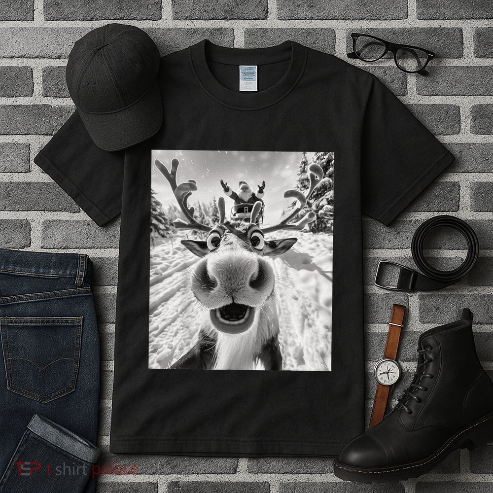 Funny Reindeer Selfie Christmas Tall T-Shirt