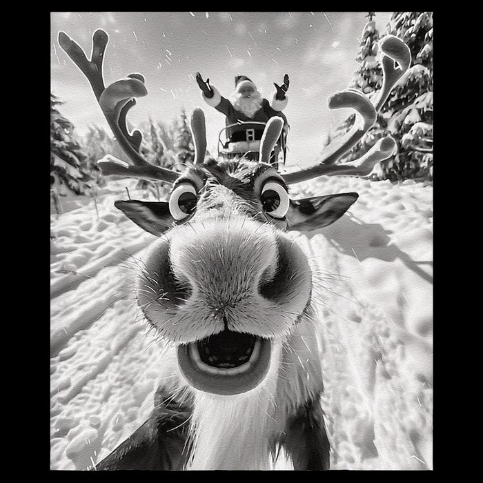 Funny Reindeer Selfie Christmas Sustainable Bucket Hat