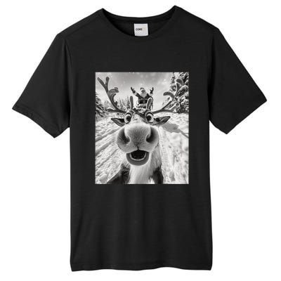 Funny Reindeer Selfie Christmas Tall Fusion ChromaSoft Performance T-Shirt