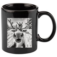 Funny Reindeer Selfie Christmas 11oz C Handle Ceramic Mug
