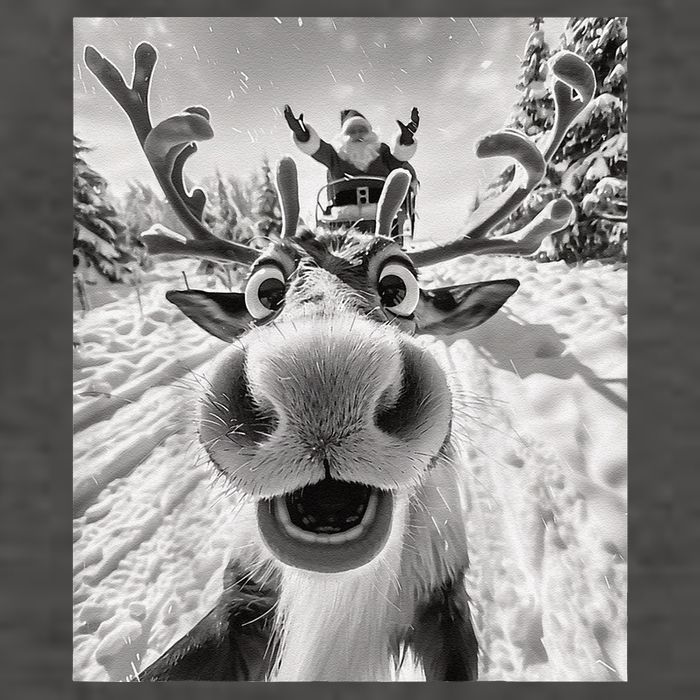 Funny Reindeer Selfie Christmas Vector Backpack