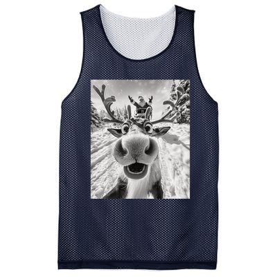 Funny Reindeer Selfie Christmas Mesh Reversible Basketball Jersey Tank