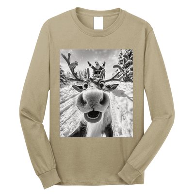 Funny Reindeer Selfie Christmas Long Sleeve Shirt